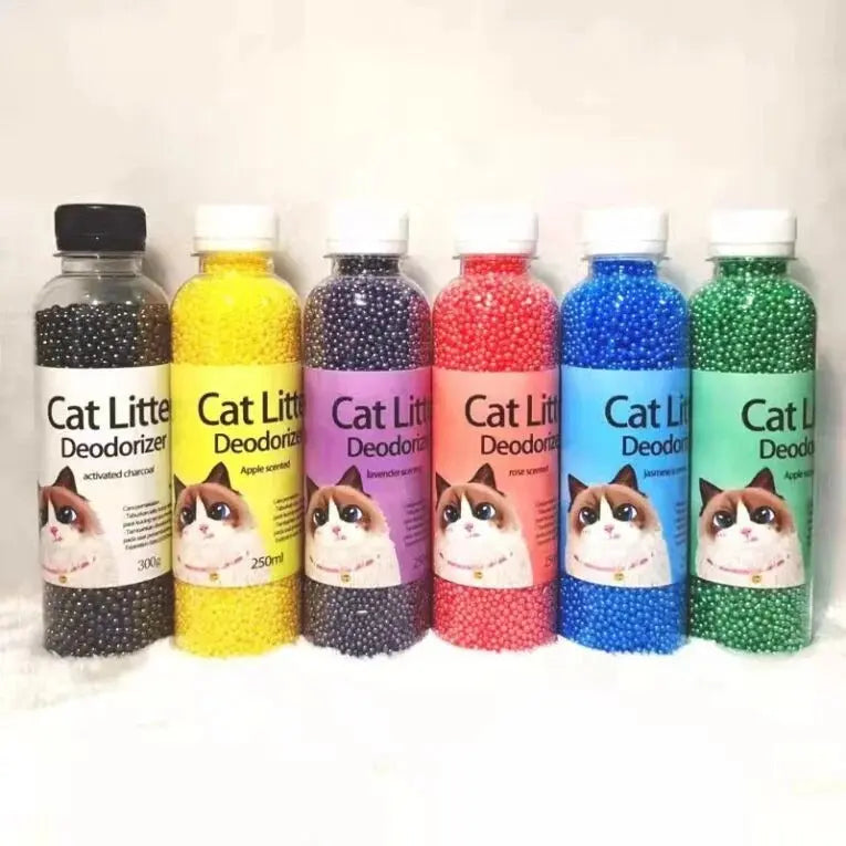 Cat Litter Deodorizer Beads 250ml – Natural Odor Removing Deodorizer for All Cat Litters, Long-Lasting Freshness, Mixed Fragrances Pets971.com