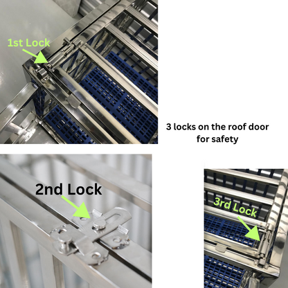 42.5 Inches Dog Cage Stainless Steel with Divider, Cage Size 108x70x90cm