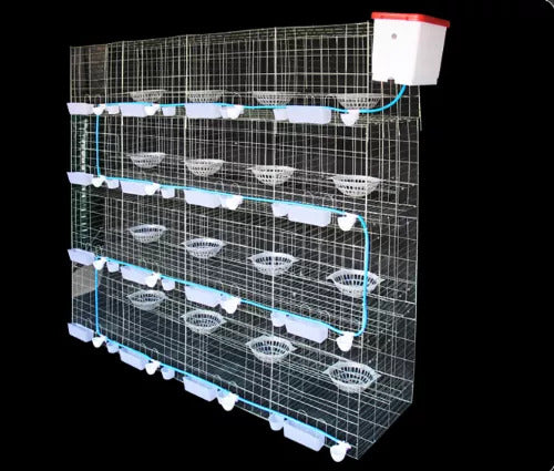 قفص تربية الحمام ذو 4 طبقات لـ 16 زوجًا
