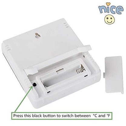 مقياس حرارة ورطوبة رقمي للحيوانات الأليفة HTC-1، مثبت على الحائط باللون الأبيض