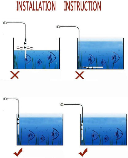 سخان حوض أسماك ١٠٠ واط، سخان أسماك غاطس أوتوماتيكي مع ترموستات، مزود بكوب شفط، ومقبض قابل للتعديل (١٠٠ واط) 