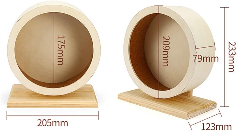 عجلة تمارين الهامستر، عجلة تمارين خشبية صامتة للحيوانات الأليفة الصغيرة، عجلة الجربوع، عجلة دوارة للجري، لعبة لعب للفئران والجربوع والشنشيلة والقنافذ وخنازير غينيا 
