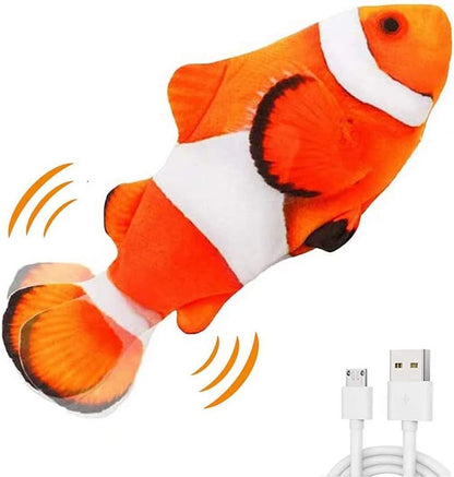 Electric Moving Fish Cat Toy, Floppy Fish Cat Toy,Interactive Cat Toys,Cat Toys for Indoor Cats,Realistic Plush Simulation Electric Wagging Fish,Catnip Kicker Toys