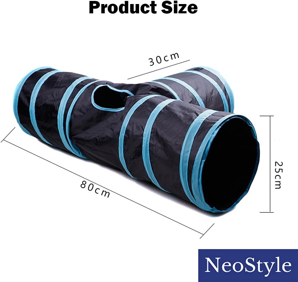 Cat Tunnel Tube,Cat Toys Interactive,Foldable Rabbit Tunnel,Multi-way Cat Tunnels,with Play Ball,for Indoor Cats, Puppy, Kitty, Kitten, Rabbit