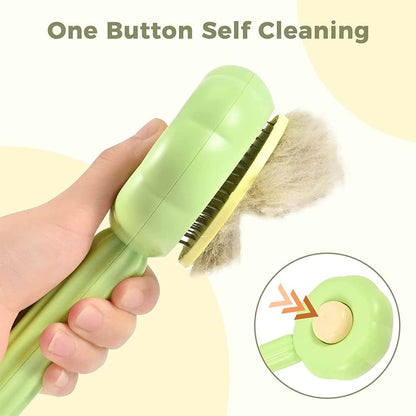 Cat Brushes Self Cleaning,Cat Grooming Brush Tool for Indoor Cats and Dogs,Cat Brush for Shedding,Cat Hair Brush,Gently Removes Loose Undercoat, for Pet Massage