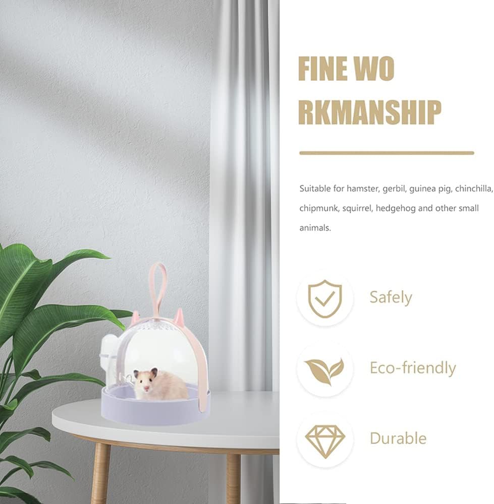 حامل الهامستر، قفص سفر مريح للهامستر مع زجاجة مياه سعة 60 مل، قفص حمل للسفر في الهواء الطلق مناسب للهامستر القزم وخنزير غينيا وموطن الحيوانات الصغيرة 
