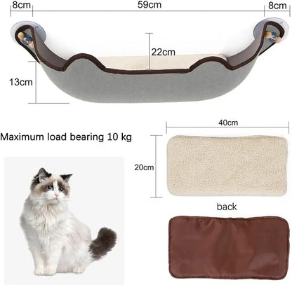 Cat Window Perch, Space Saving Cat Window Bed Hammock, Suction Cup Cat Hammock Seat for Window Balcony, Cat Comfort Rest Bed for up to 10kg (Single layer) Pets971.com