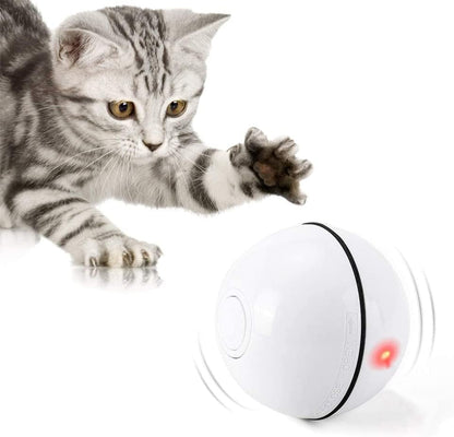 Smart Interactive Cat Toy Ball,Automatic Rolling Kitten Toys USB Rechargeable Motion Ball + Spinning Led Light,Electronic Cat Toys