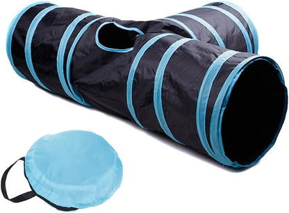 Cat Tunnel Tube,Cat Toys Interactive,Foldable Rabbit Tunnel,Multi-way Cat Tunnels,with Play Ball,for Indoor Cats, Puppy, Kitty, Kitten, Rabbit