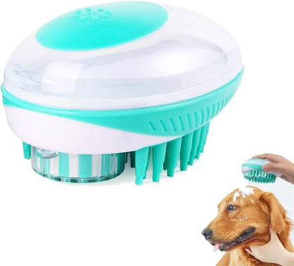 3 in 1 Dog Bath Brush, Soft Silicone Lanyard Massage Brush, Shampoo Dispenser Dog Grooming Bath Brush, Soothing Massage for Cats and Dogs, Cleaner for Removing Loose Fur