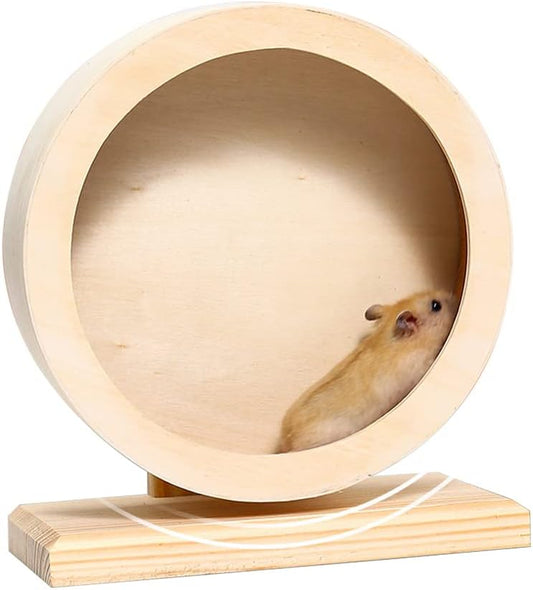 Hamster Exercise Wheel,Silent Wooden Small Pets Exercise Wheel,Gerbil Wheel,Running Spinner Wheel Play Toy for Rat Gerbil Mice Chinchillas Hedgehogs Guinea Pigs