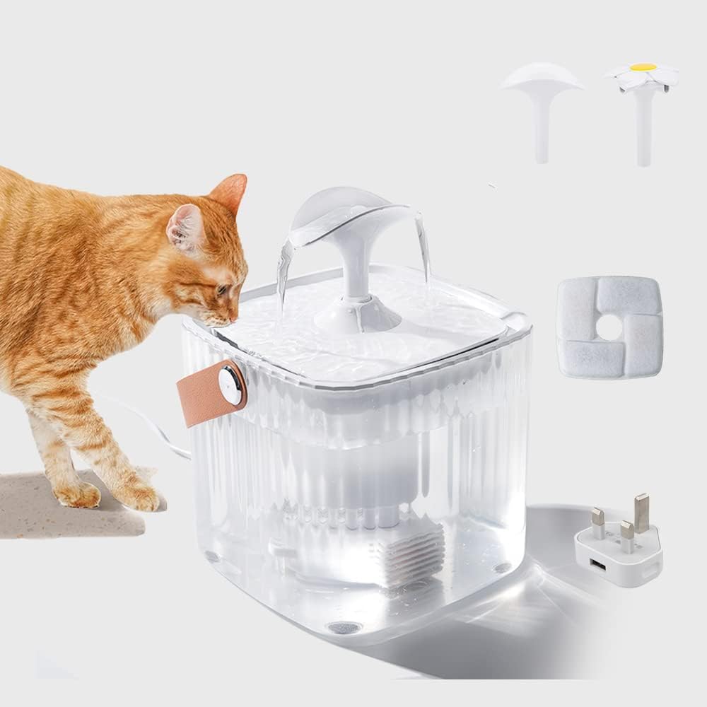 Cat Water Fountain,Smart Silent Pet Water Dispenser,Pet Fountain Replacement Filter Suitable for Cats and Dogs and other pets