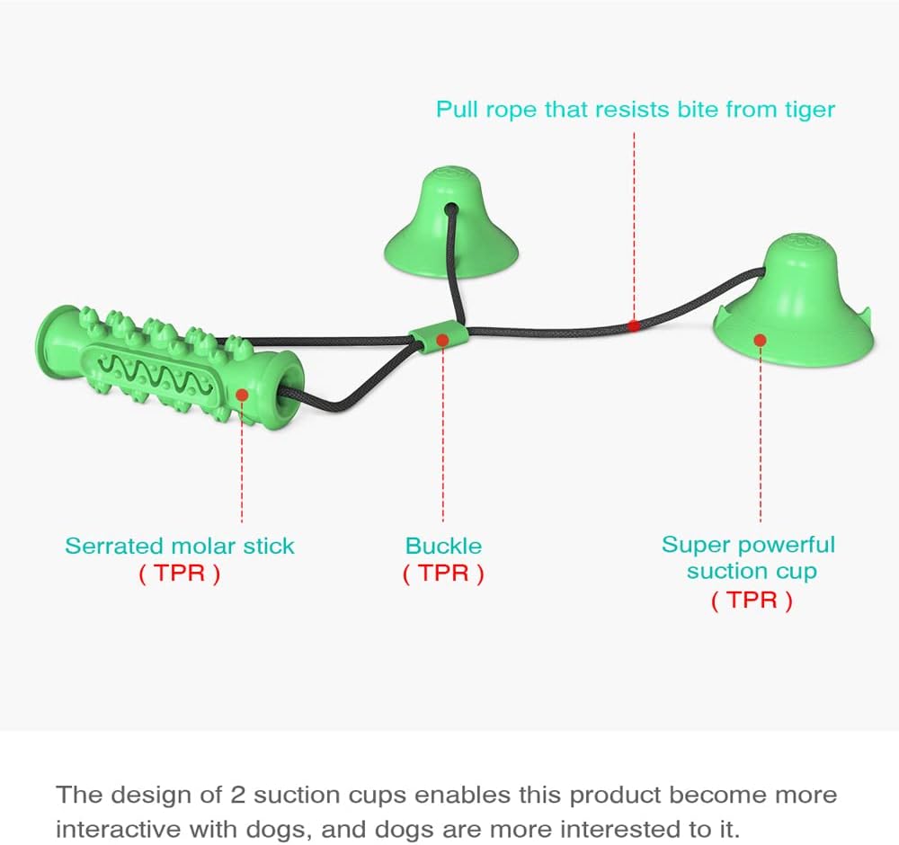 Dog Suction Cup Toy,Dog Chew Toy with 2 Suction Cups,Interactive Tug of War Dog Toy,Indestructible Chew Rope Toys for Small Medium Large Dogs