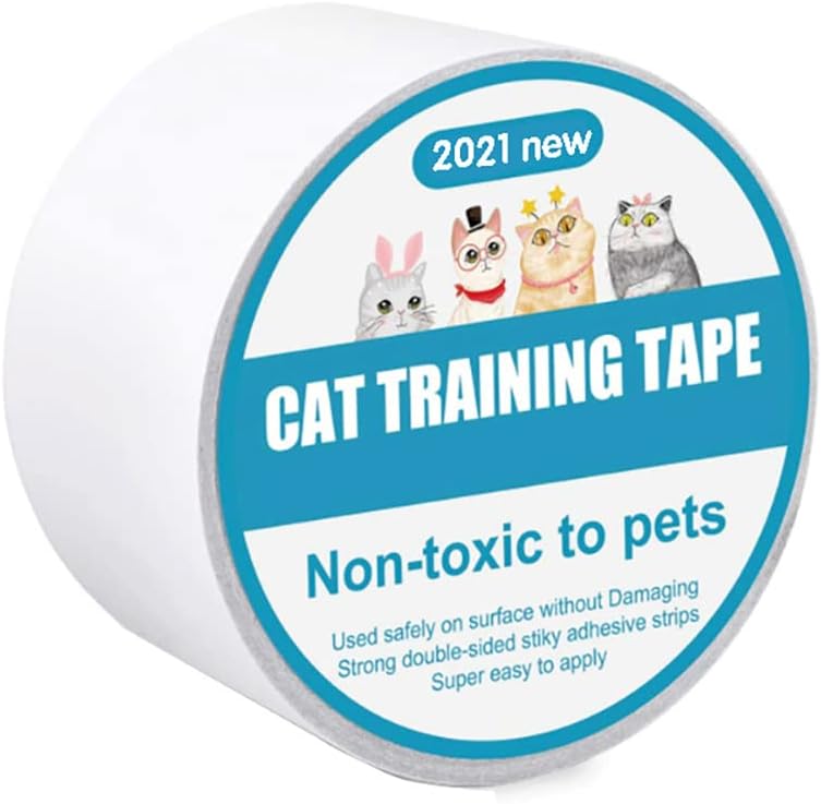 1Roll Cat Scratch Training Deterrent Tape,Clear Double-Sided,Cat Furniture Protector,Cats Scratching Sticky Tape