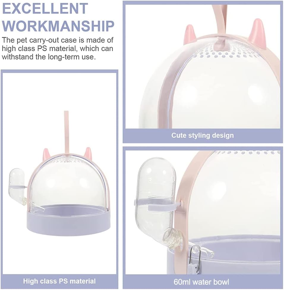 حامل الهامستر، قفص سفر مريح للهامستر مع زجاجة مياه سعة 60 مل، قفص حمل للسفر في الهواء الطلق مناسب للهامستر القزم وخنزير غينيا وموطن الحيوانات الصغيرة 