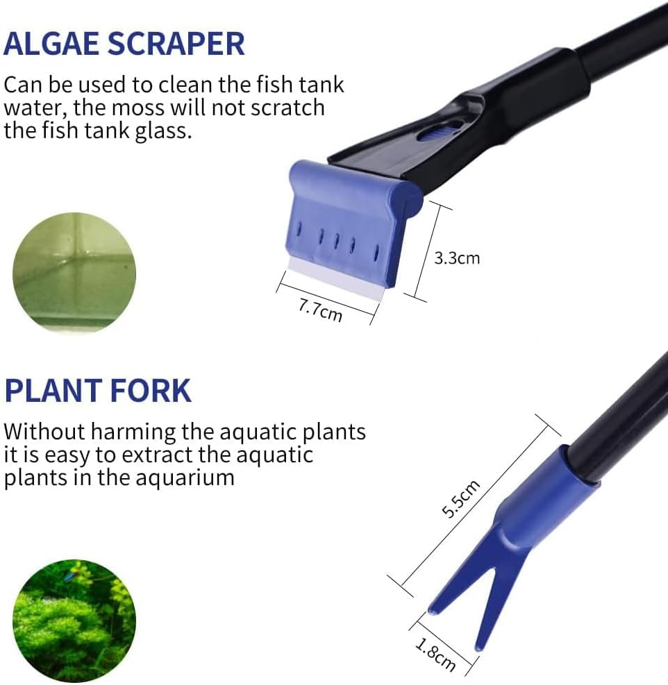 Aquarium Fish Tank Cleaning Kit,5 in 1 Aquarium Cleaning Kit,Manual Siphon Pump Drainage Cleaning Kit,Sand Cleaning Algae Scraper