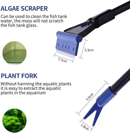 Aquarium Fish Tank Cleaning Kit,5 in 1 Aquarium Cleaning Kit,Manual Siphon Pump Drainage Cleaning Kit,Sand Cleaning Algae Scraper