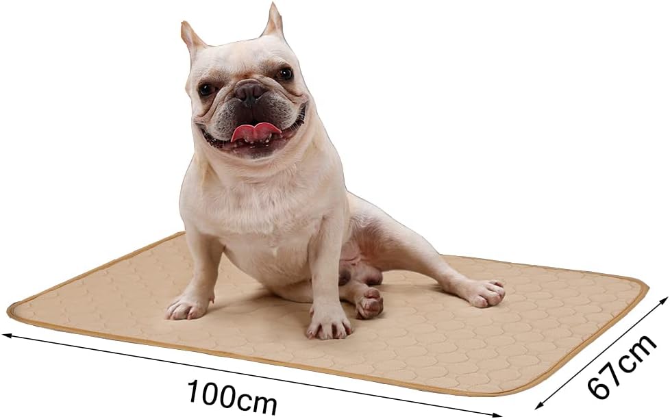 Reusable Dog Pee Pad, 67*100cm Washable Puppy Training Mat, 4-Layer Waterproof Non-Slip Breathable Super Absorbent Pads For Dog and Cat