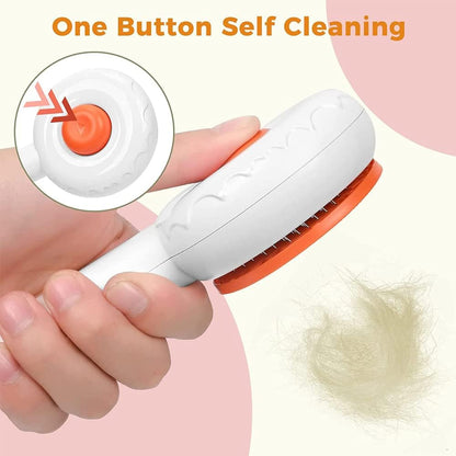 Cat Brushes Self Cleaning,Cat Grooming Brush Tool for Indoor Cats and Dogs,Cat Brush for Shedding,Cat Hair Brush,Gently Removes Loose Undercoat, for Pet Massage