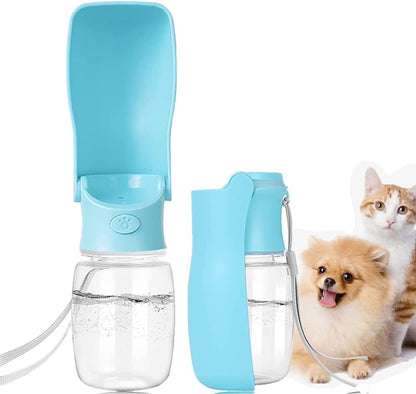 Foldable Cat Water Bottle, Portable Cat Water Bowl Dispenser, Leak-Proof Dog Travel Accessories Dog Water Dispenser, Pet Water Bottle for Dog Cat Outdoor Walking Hiking Travel(12 oz) (blue)