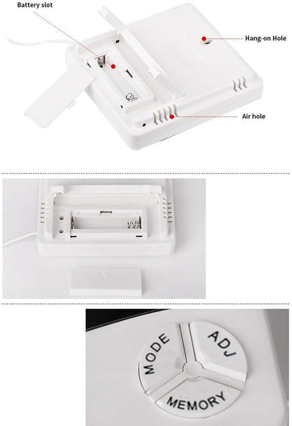 جهاز قياس درجة الحرارة والرطوبة الرقمي للحيوانات الأليفة في الأماكن المغلقة والمفتوحة HTC-2