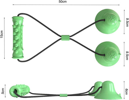 Dog Suction Cup Toy,Dog Chew Toy with 2 Suction Cups,Interactive Tug of War Dog Toy,Indestructible Chew Rope Toys for Small Medium Large Dogs