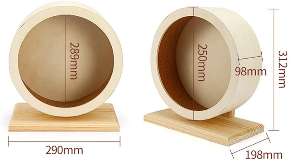 عجلة تمارين الهامستر، عجلة تمارين خشبية صامتة للحيوانات الأليفة الصغيرة، عجلة الجربوع، عجلة دوارة للجري، لعبة لعب للفئران والجربوع والشنشيلة والقنافذ وخنازير غينيا 