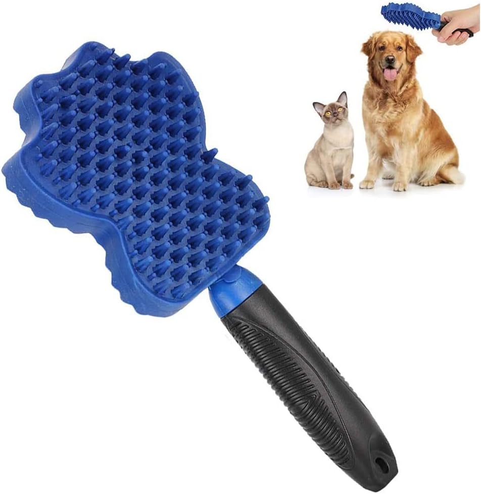 3 in 1 Dog Bath Brush, Soft Silicone Lanyard Massage Brush, Shampoo Dispenser Dog Grooming Bath Brush, Soothing Massage for Cats and Dogs, Cleaner for Removing Loose Fur