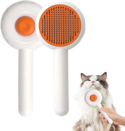 Cat Brushes Self Cleaning,Cat Grooming Brush Tool for Indoor Cats and Dogs,Cat Brush for Shedding,Cat Hair Brush,Gently Removes Loose Undercoat, for Pet Massage