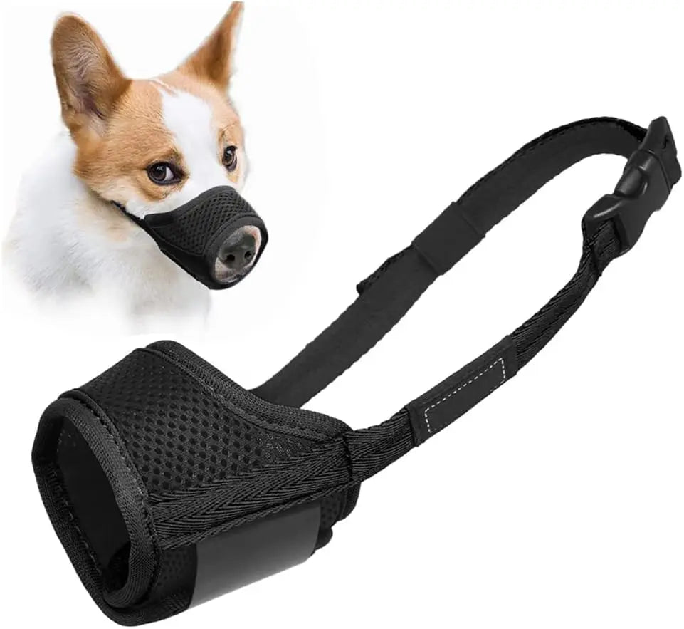 Dog Muzzle,Comfortable Breathable Mesh Soft Fabric, Adjustable Loop Pet Muzzle, Anti Biting Barking Chewing forSmall, Medium and Large dogs Pets971.com