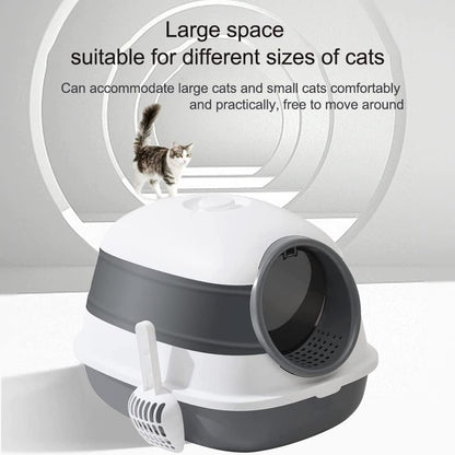 Cat Litter Box Fully Enclosed,Foldable Cat Litter Box with Cat Litter Scoop,Portable Kitty Litter Box Enclosed Cat Litter Box Splash