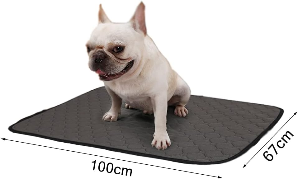 Reusable Dog Pee Pad, 67*100cm Washable Puppy Training Mat, 4-Layer Waterproof Non-Slip Breathable Super Absorbent Pads For Dog and Cat