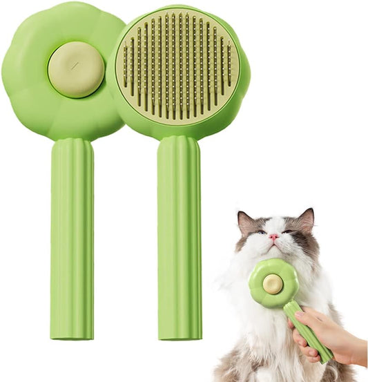 Cat Brushes Self Cleaning,Cat Grooming Brush Tool for Indoor Cats and Dogs,Cat Brush for Shedding,Cat Hair Brush,Gently Removes Loose Undercoat, for Pet Massage