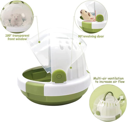 حامل الهامستر، قفص سفر مريح للهامستر مع زجاجة مياه سعة 60 مل، قفص حمل للسفر في الهواء الطلق مناسب للهامستر القزم وخنزير غينيا وموطن الحيوانات الصغيرة 