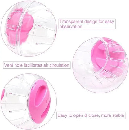 Hamster Exercise Ball, Transparent Hamster Sports Ball Running Hamster Wheel, Hamster Cage Accessories Guinea Pig Running Ball Toy Pets971.com