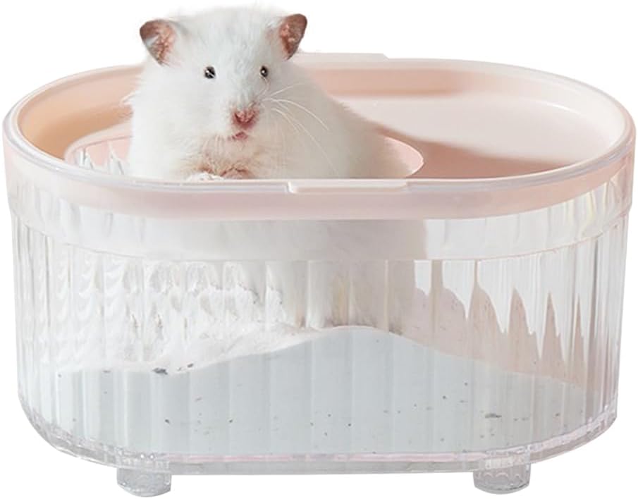 Large Hamster Sand Bathtub, Cute Clear Hamster Toilet Bathtub, Critter Habitat Decoration, Dwarf Critter Sandbox Dust Bathtub, Critter Bathroom Hamster Cage Accessories