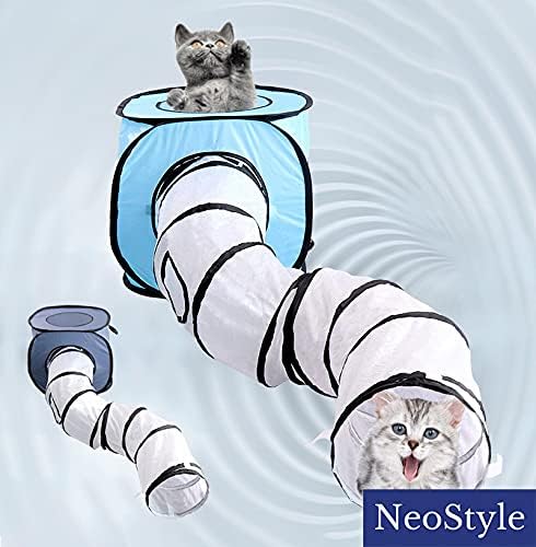 Cat Tunnel Tube,Cat Toys Interactive,Foldable Rabbit Tunnel,Multi-way Cat Tunnels,with Play Ball,for Indoor Cats, Puppy, Kitty, Kitten, Rabbit