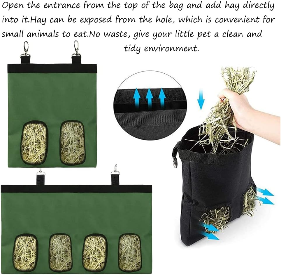 حقيبة تغذية قش الأرانب، حقيبة تخزين وحدة تغذية خنزير غينيا، حقيبة قش الأرانب، وحدة تغذية خنزير غينيا، حقيبة تخزين وحدة تغذية قش معلقة للحيوانات الصغيرة 