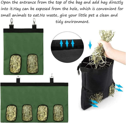 حقيبة تغذية قش الأرانب، حقيبة تخزين وحدة تغذية خنزير غينيا، حقيبة قش الأرانب، وحدة تغذية خنزير غينيا، حقيبة تخزين وحدة تغذية قش معلقة للحيوانات الصغيرة 