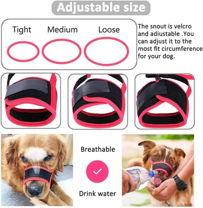 Dog Muzzle,Comfortable Breathable Mesh Soft Fabric, Adjustable Loop Pet Muzzle, Anti Biting Barking Chewing forSmall, Medium and Large dogs Pets971.com