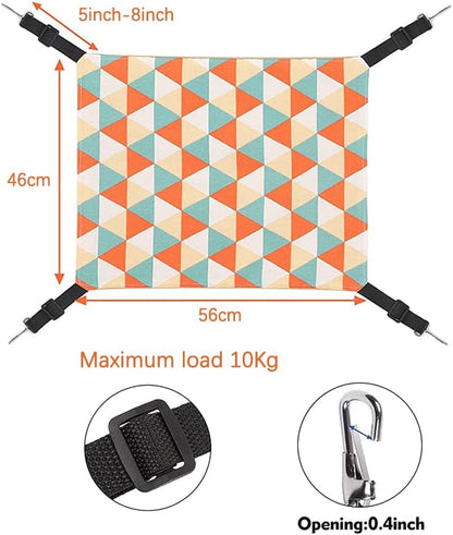 Cat Cage Hammock, Double Sided Hanging Adjustable Cat Hammock, Breathable Canvas Pet Indoor Cage Hammock for Kittens Puppy Small Pets