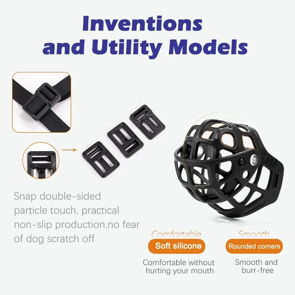 Dog Muzzle,Comfortable Breathable Mesh Soft Fabric, Adjustable Loop Pet Muzzle, Anti Biting Barking Chewing forSmall, Medium and Large dogs Pets971.com