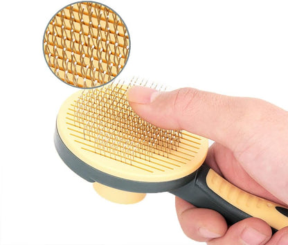 Cat Brushes Self Cleaning,Cat Grooming Brush Tool for Indoor Cats and Dogs,Cat Brush for Shedding,Cat Hair Brush,Gently Removes Loose Undercoat, for Pet Massage