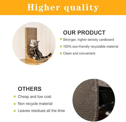 Cat Scratching Board, Indoor Cat Scratching Board with Catnip, Wear-resistant, Protect Furniture from Damage, Suitable for Cats (L Type)