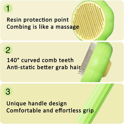 Cat Brushes Self Cleaning,Cat Grooming Brush Tool for Indoor Cats and Dogs,Cat Brush for Shedding,Cat Hair Brush,Gently Removes Loose Undercoat, for Pet Massage