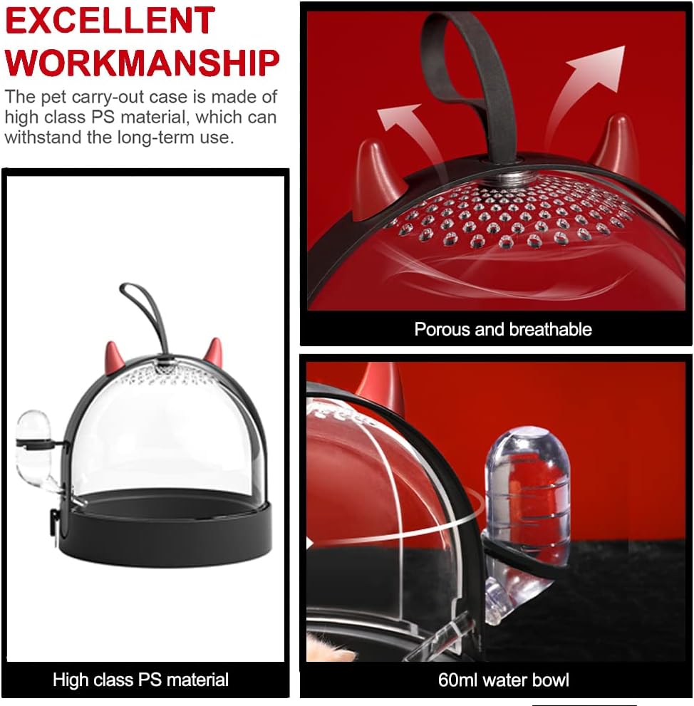 حامل الهامستر، قفص سفر مريح للهامستر مع زجاجة مياه سعة 60 مل، قفص حمل للسفر في الهواء الطلق مناسب للهامستر القزم وخنزير غينيا وموطن الحيوانات الصغيرة 