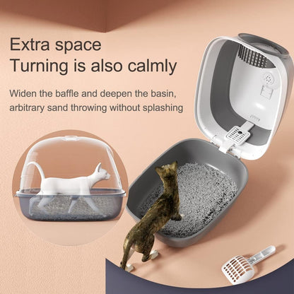 Cat Litter Box Fully Enclosed,Foldable Cat Litter Box with Cat Litter Scoop,Portable Kitty Litter Box Enclosed Cat Litter Box Splash