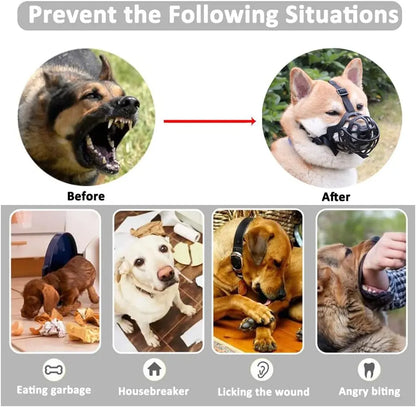 Dog Muzzle,Comfortable Breathable Mesh Soft Fabric, Adjustable Loop Pet Muzzle, Anti Biting Barking Chewing forSmall, Medium and Large dogs Pets971.com