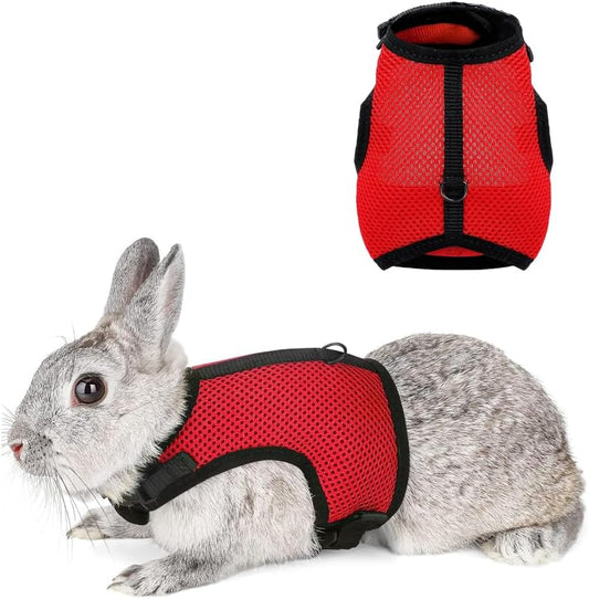 Rabbit Harness, Stretchy Adjustable Breathable Mesh Vest, Anti Run Small Pet Walking(No Leash)