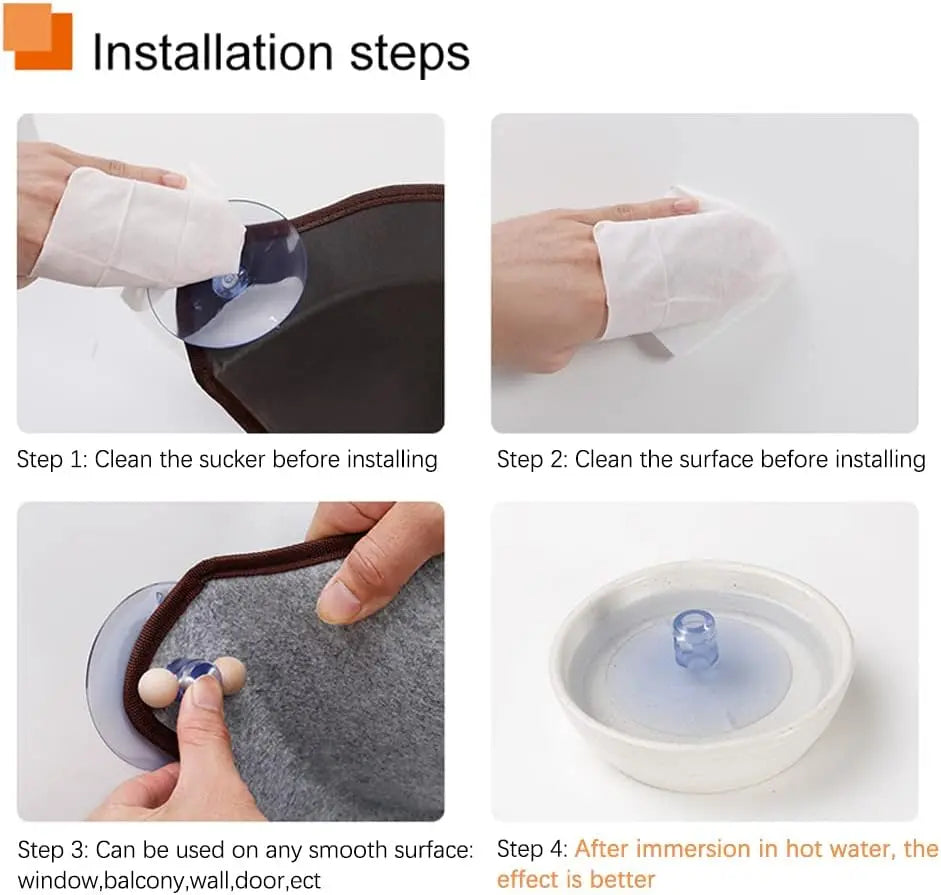 Cat Window Perch, Space Saving Cat Window Bed Hammock, Suction Cup Cat Hammock Seat for Window Balcony, Cat Comfort Rest Bed for up to 10kg (Single layer) Pets971.com